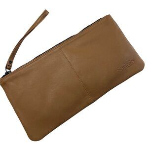 Seychelles Tan Leather Wristlet Clutch